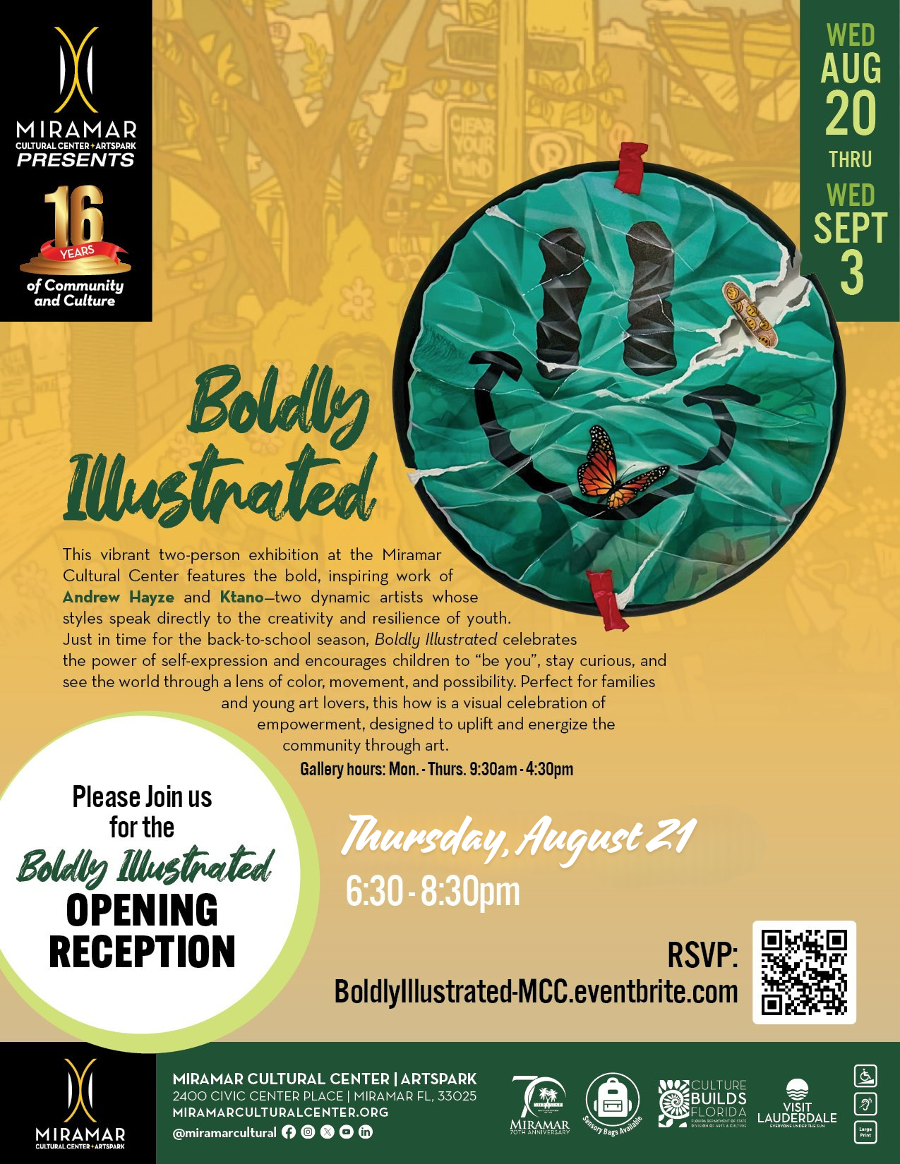 Boldly Illustrated art exhibit flyer