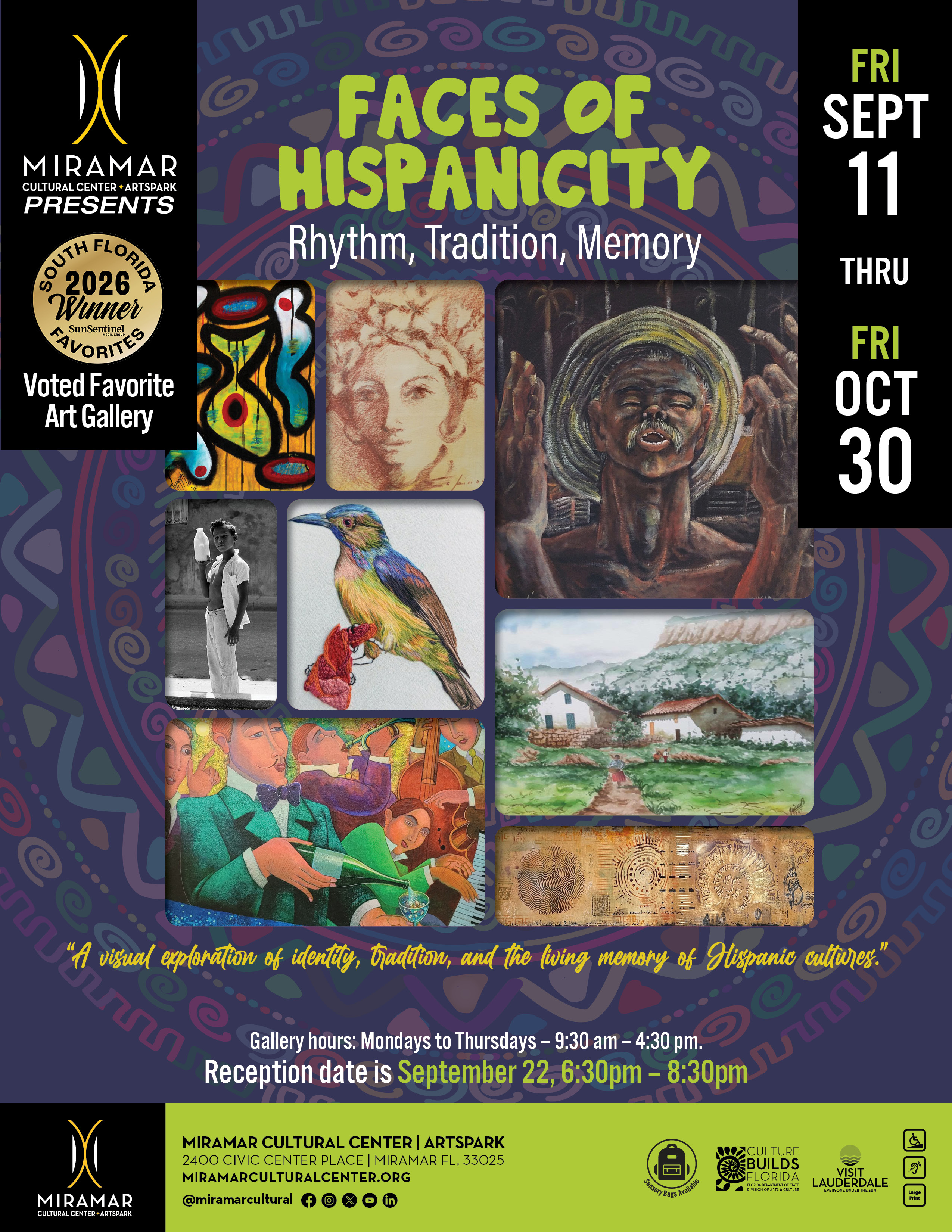 Flyer for Faces of Hispanicity art exhibit