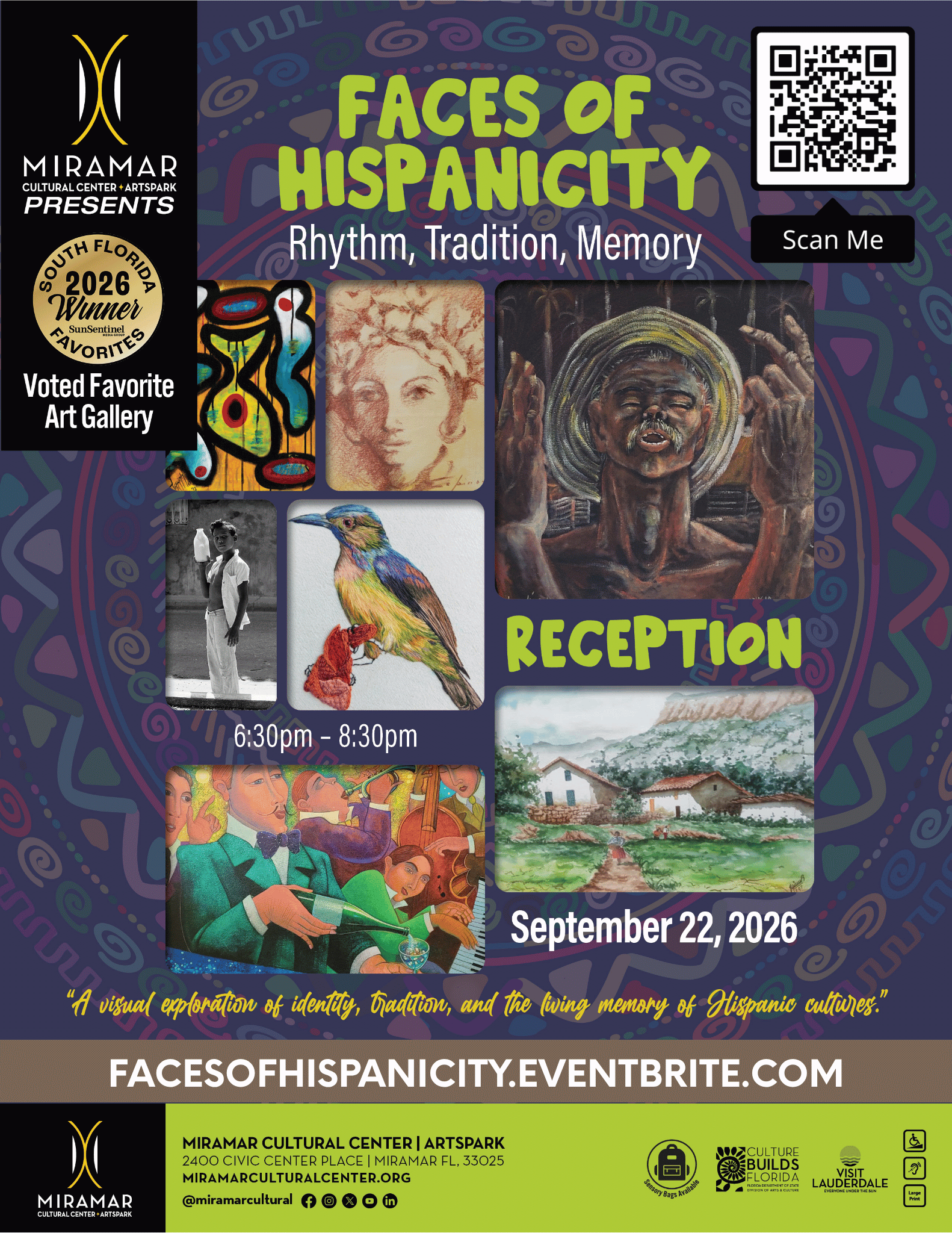 Flyer for the Reception of FacesofHispanicity