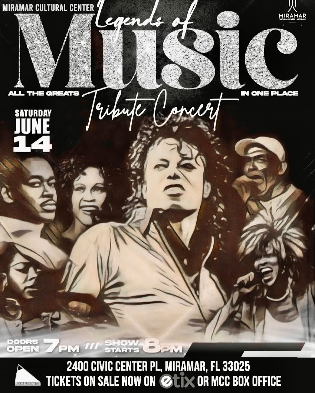 Legends of Music Tribute concert flyer