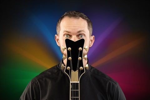 photo of 6 guitars show  